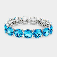 Purple Crystal Round Stretch Evening Bracelet
