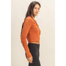 Baked Clay Zip Up Cropped Hoodie