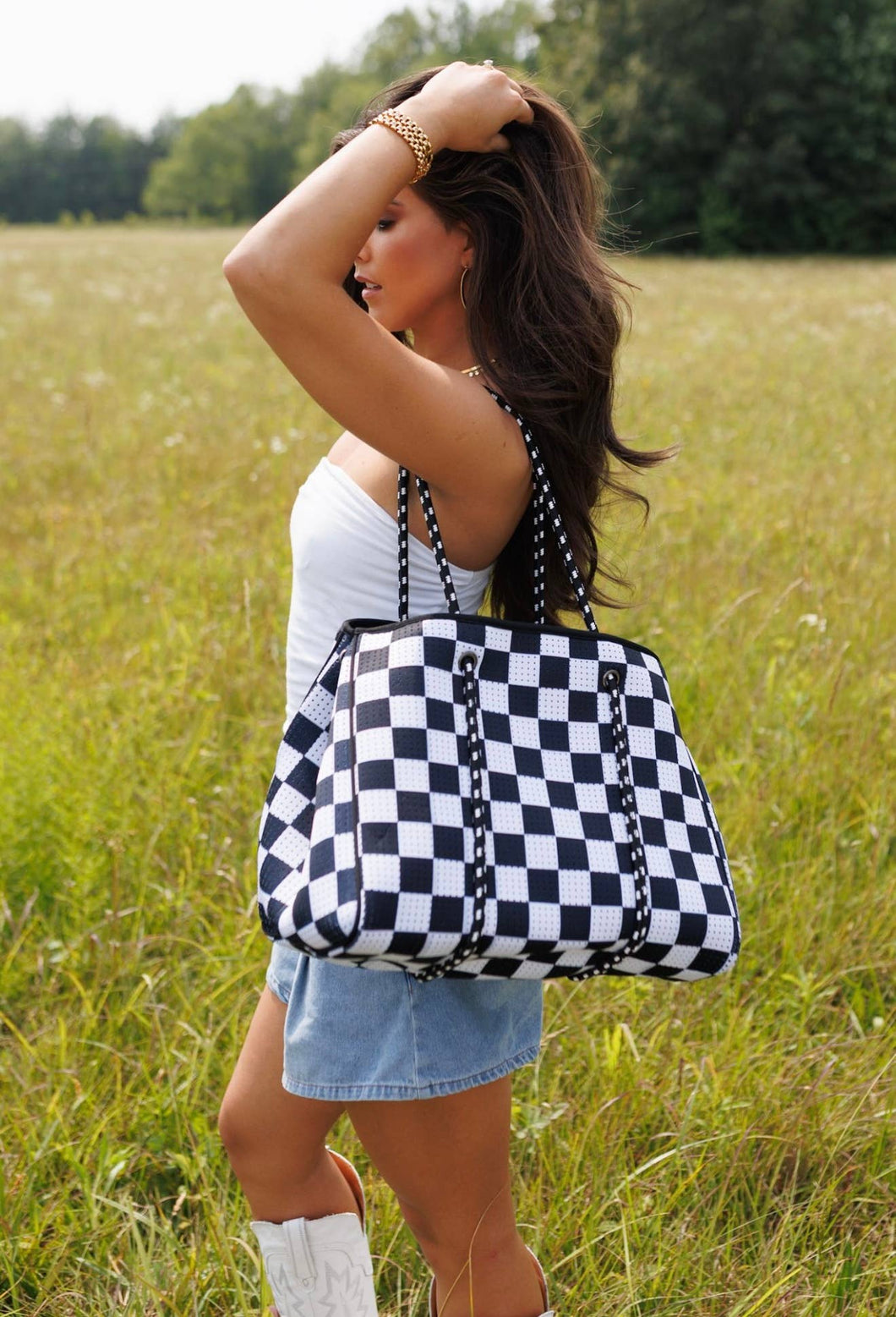 Large Tote in Checkerboard