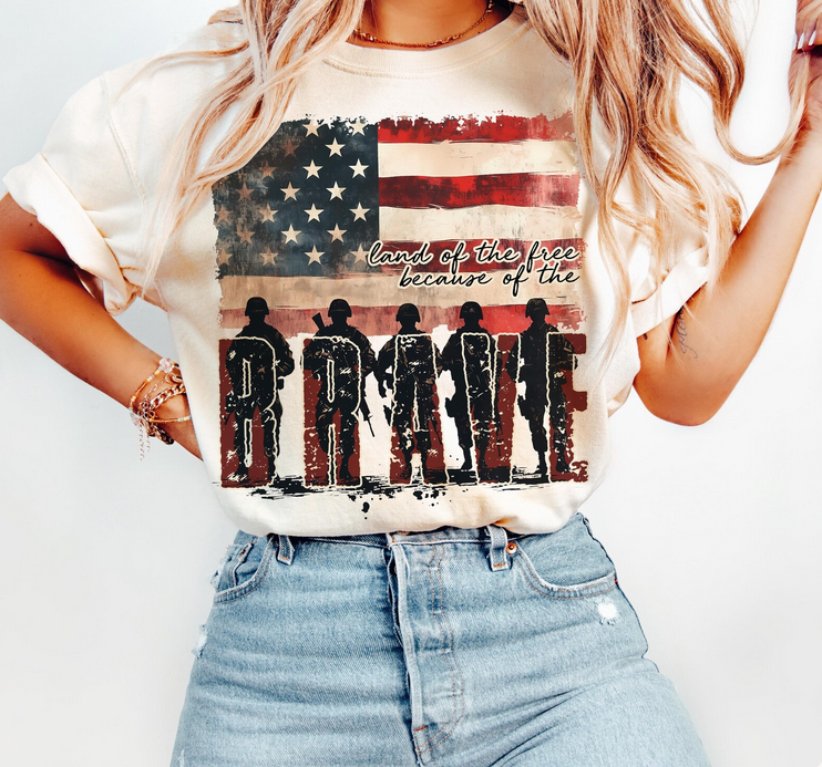 Ivory Land of the Free, 4th of July Graphic Tee