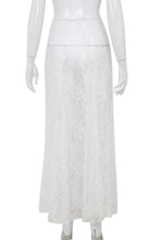 White Delicate Lace Midi Skirt