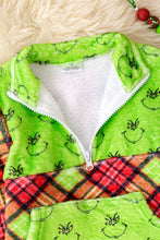 Unisex-Plaid Christmas character printed pullover sweater