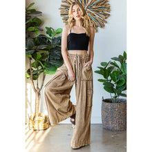 Coffee Washed 3D Pocket Slouchy Wide Leg Oli+Hali Pants
