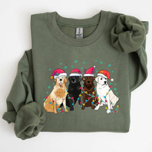 Military Green Christmas Dogs, Puppies, Dog Lovers, Santa Winter Sweatshirt