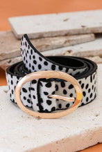 Leopard Oval Buckle Leather Belt