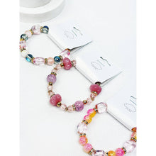 Soft Pink Shades of Mix Bead Stretch Bracelets: MIX COLOR / ONE(12)