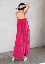 Mulberry Rose Jacquard Empire Waist Tiered Maxi Dress