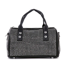 Dazzling Rhinestone Petite Satchel Handbag: Black