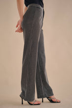 Black Silver Rhinestone embellished wide leg pants