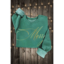 Mineral Black Merry Gold Foil Graphic Sweatshirt