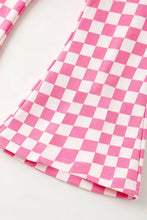 Pink checkered girls top and bottom