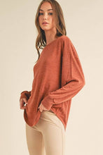 Copper Pullover Long Sleeve Lightweight Fall Sweater Top