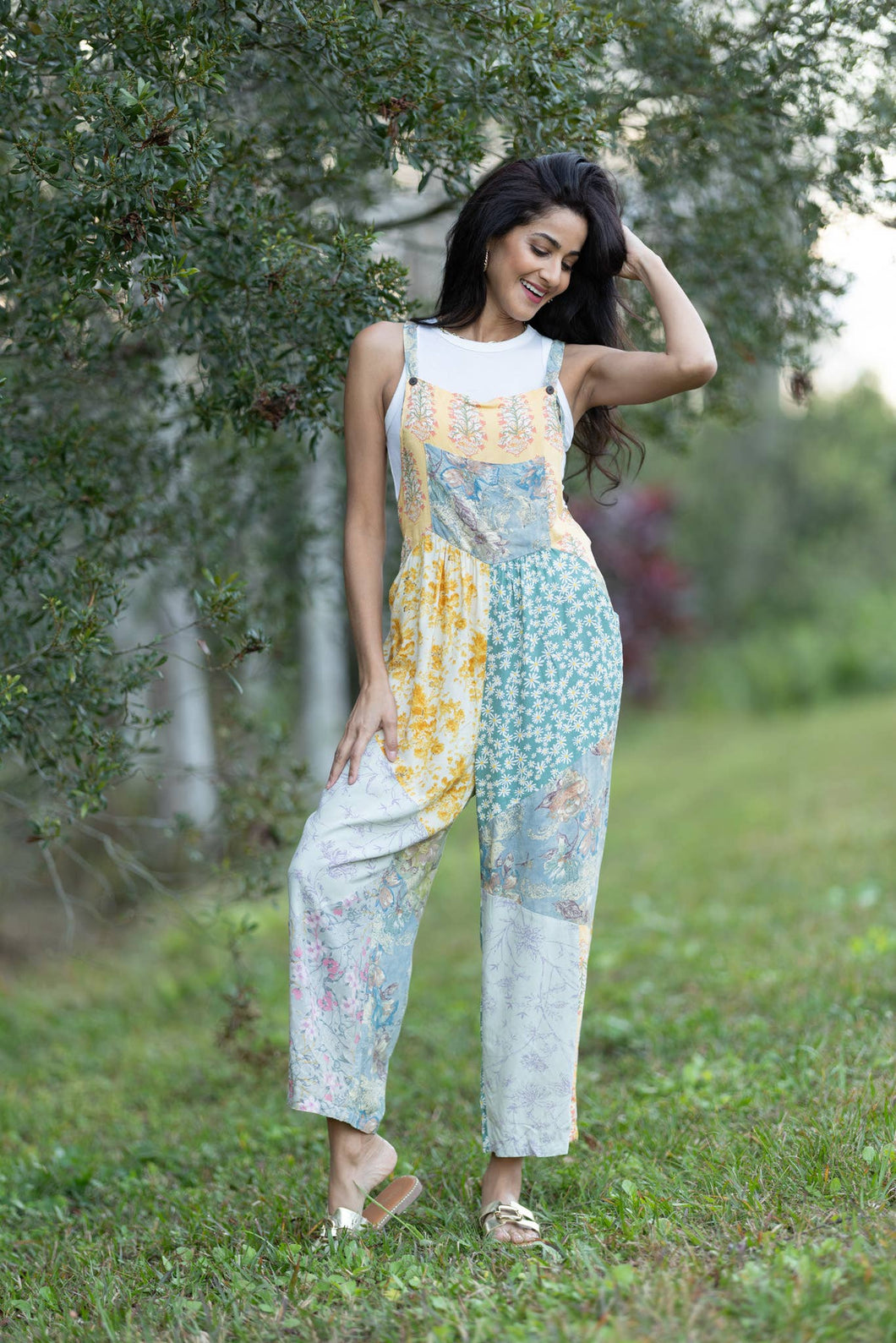 Sunflower Petal Patch Overall