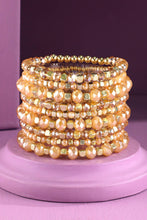 Silver 9 Set Colorful Stackable Beaded Stretch Bracelet