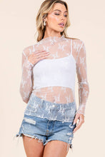 Taupe Game Day Long Sleeve Floral Lace Top