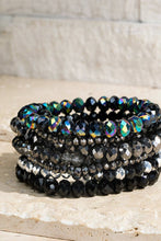 Opal Olive Glass Bead 9 Set Bracelet