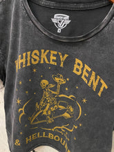 Whiskey Bent hellbound regular Cropped Acid wash T-shir