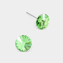 Jet Black 8mm Round Crystal Stud Earrings
