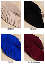 Black Genuine Leather Leaf Earrings