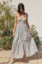 Parisian Bloom South France Bustier Tiered Maxi Dress