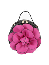 Raised Flower Petite Handbag: Yellow