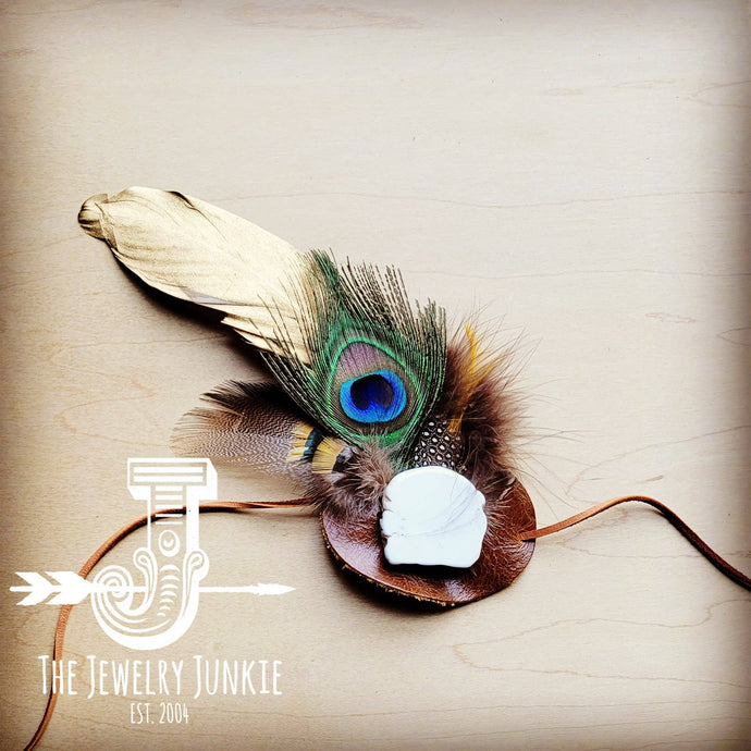 Peacock/Gold Feather w/ Leather Hat Band (Band Only): Multi