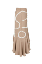Beige Woven Skirt with Ruffle Detail