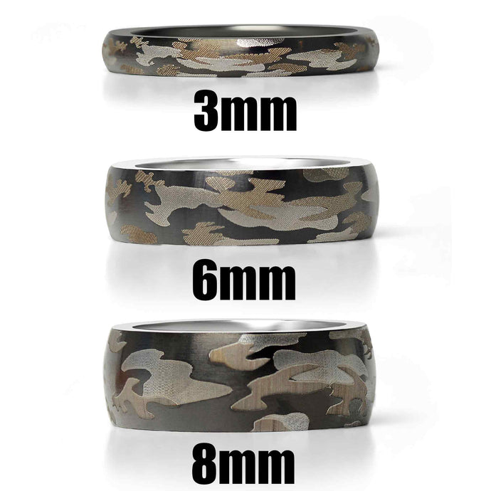 Camouflage Stainless Steel Blank Ring 6 / 3mm