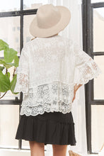 White Quarter Bell Sleeve Lace Blouse