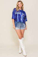 Royal Game Day Sequin Fringe Tee