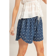 Dark Denim Drawstring Denim Shorts