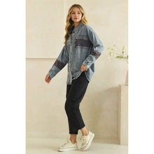 Washed Blue Zip FronT Button Down Oli+Hali Shirt