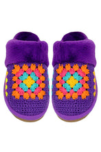 C.C Multi Color Crochet Faux Fur Winter Slippers: Beige
