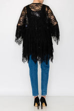 Black All Lace tiered Cardigan