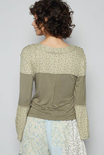 Olive Multi Round neck ruffle sleeve POL Jersey knit top