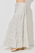 Cream Multi Floral Tiered Maxi Skirt