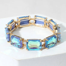 Multi Emerald Cut Stone Stretch Evening Bracelet