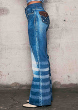 Flag Digital Print Wide Leg Jeans