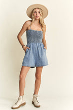 Denim Smocking Top Romper