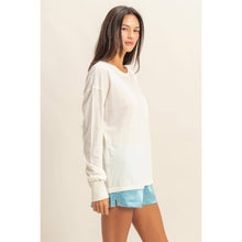 Cream Long Sleeve Pocket T-Shirt