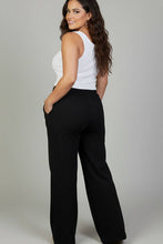 Plus Size Drawstring Waist Slant Pocket Sweatpants: BLACK / 3X