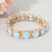 Pink Round Stone Cluster Beaded Stretch Evening Bracelet