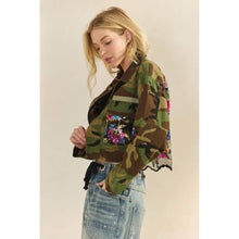 Camo Sequin Contrast Veveret Jacket