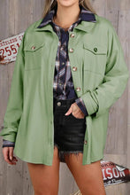 Sage Flannel Soft Fleece Lined Shirt Jacket