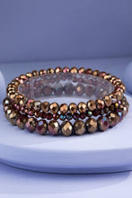 Espresso Shine 3 Strand Glass Bead Bracelet Set