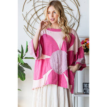 Pink Washed Daisy Patchwork Oversized Oli+Hali Top