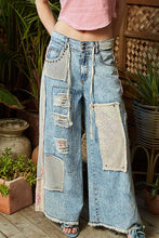 Denim Stud detail woven denim POL pants