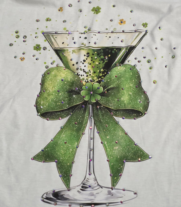 White Shamrock Martini Tee