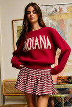 Crimson Cream Indiana Intarsia Knit Sweater