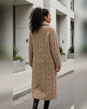 Khaki Quilted Sherpa Long Button Jacket